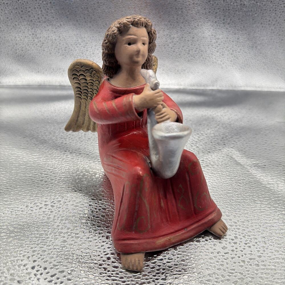 Vtg Spanish Colonial Style Angel Figurine Candle Holder